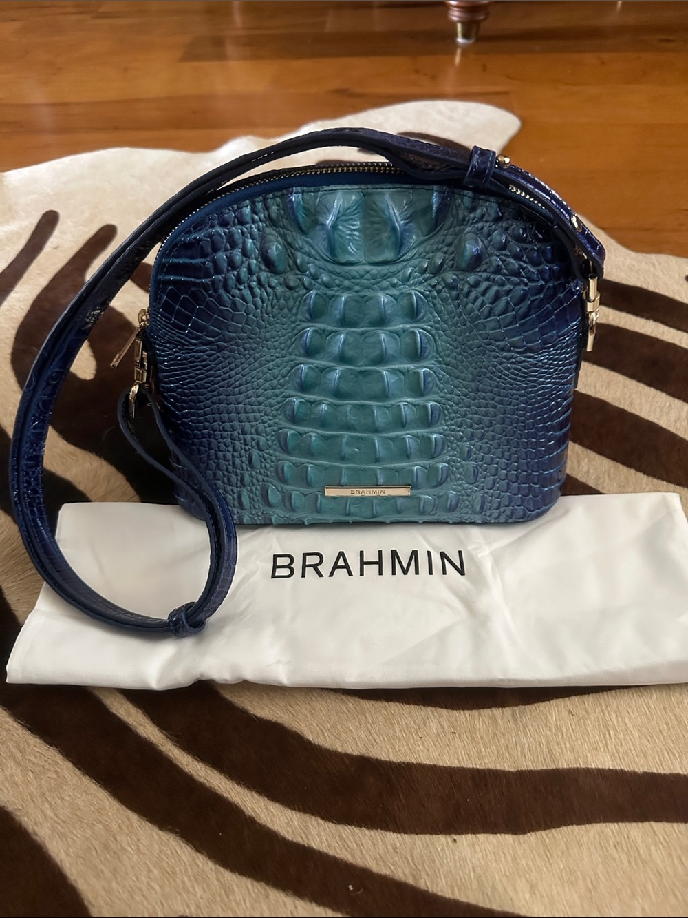 Brahmin Georgina Ombre Croc-Embossed Leather Crossbody